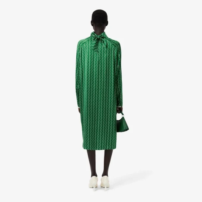 Runway-jurk met sjaalkraag en print