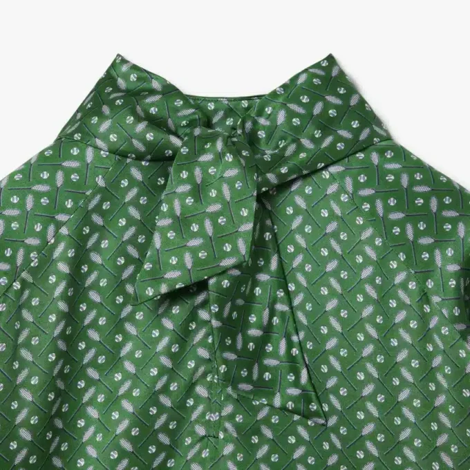 Runway-jurk met sjaalkraag en print