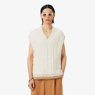 Runway kabelgebreid wollen vest