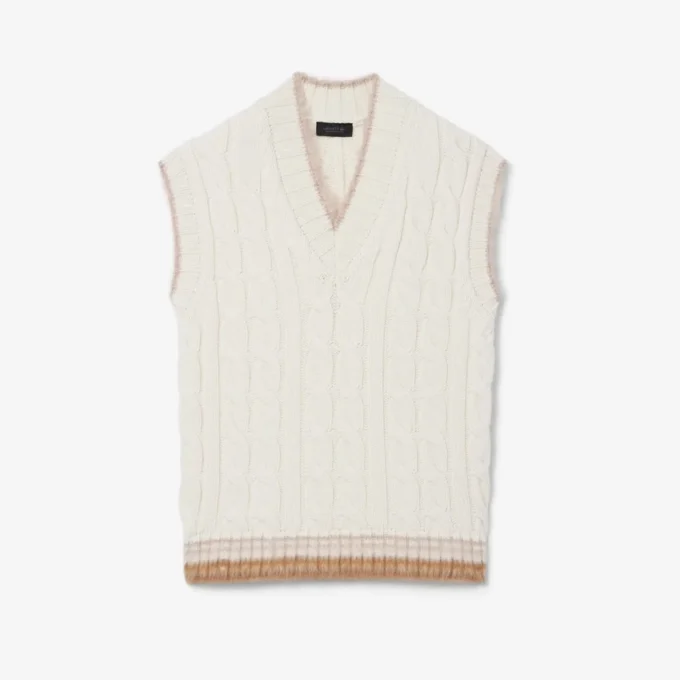 Runway kabelgebreid wollen vest