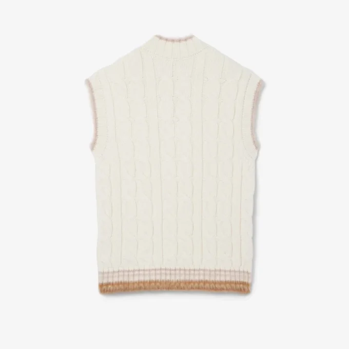 Runway kabelgebreid wollen vest