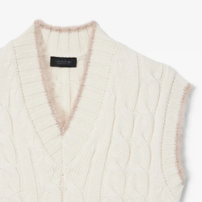 Runway kabelgebreid wollen vest