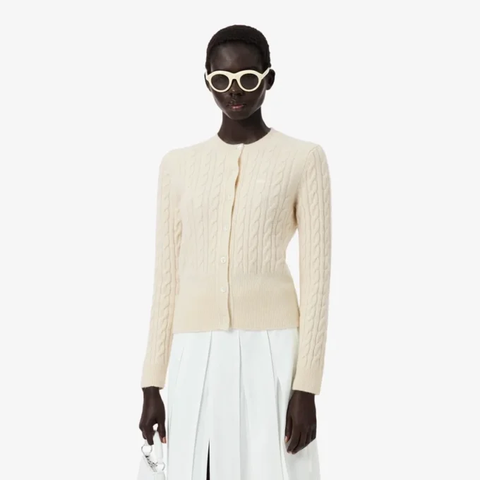 Runway kasjmier vest met kabelpatroon