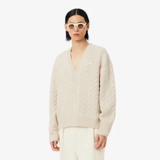 Runway kasjmier vest met kabelpatroon