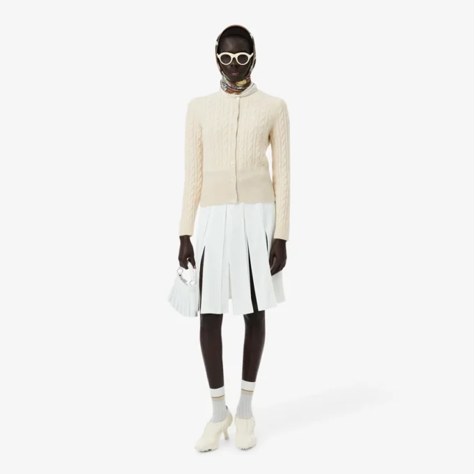 Runway kasjmier vest met kabelpatroon