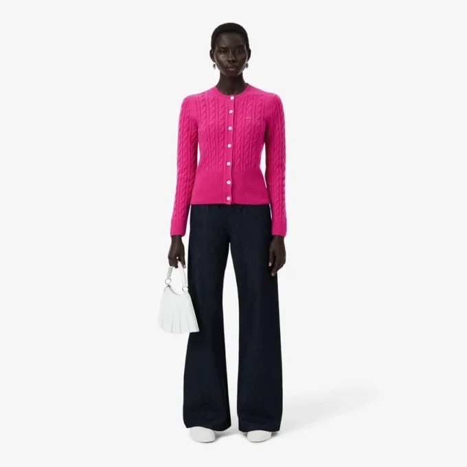 Runway kasjmier vest met kabelpatroon