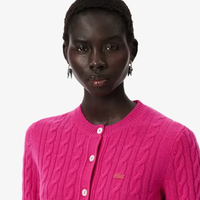 Runway kasjmier vest met kabelpatroon