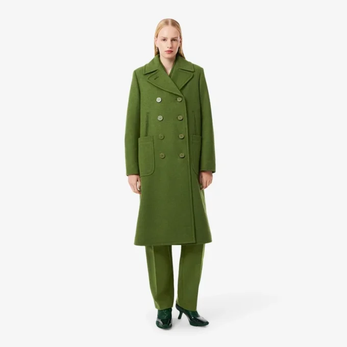 Runway lange peacoat van slubwol