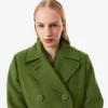Runway lange peacoat van slubwol