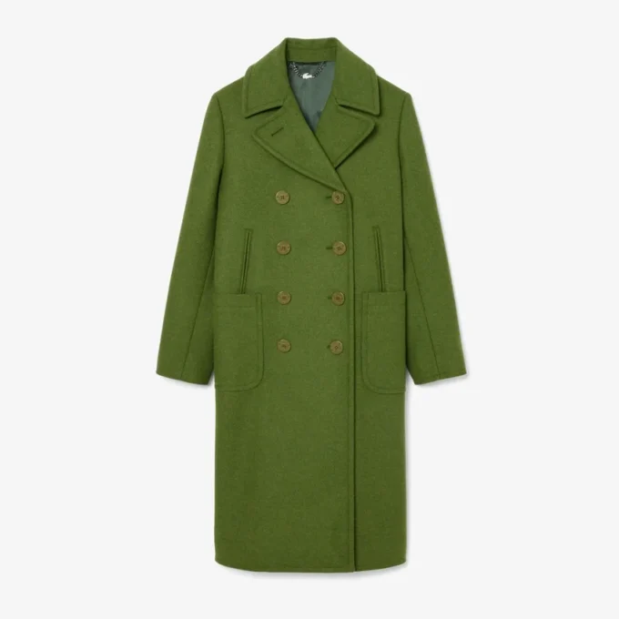 Runway lange peacoat van slubwol