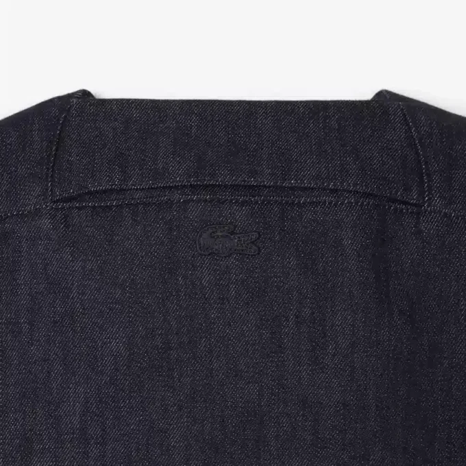 Runway losvallend denim poloshirt