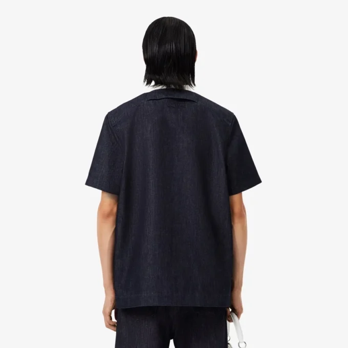 Runway losvallend denim poloshirt