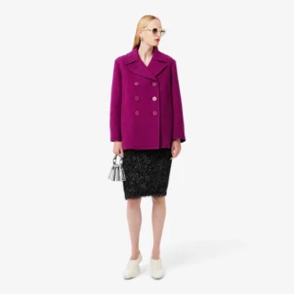 Runway-peacoat van slubwol