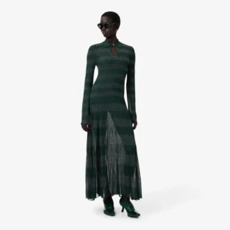 Runway Polo Collar Pointelle Maxi-jurk