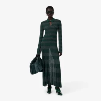 Runway Polo Collar Pointelle Maxi-jurk