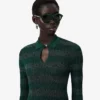 Runway Polo Collar Pointelle Maxi-jurk