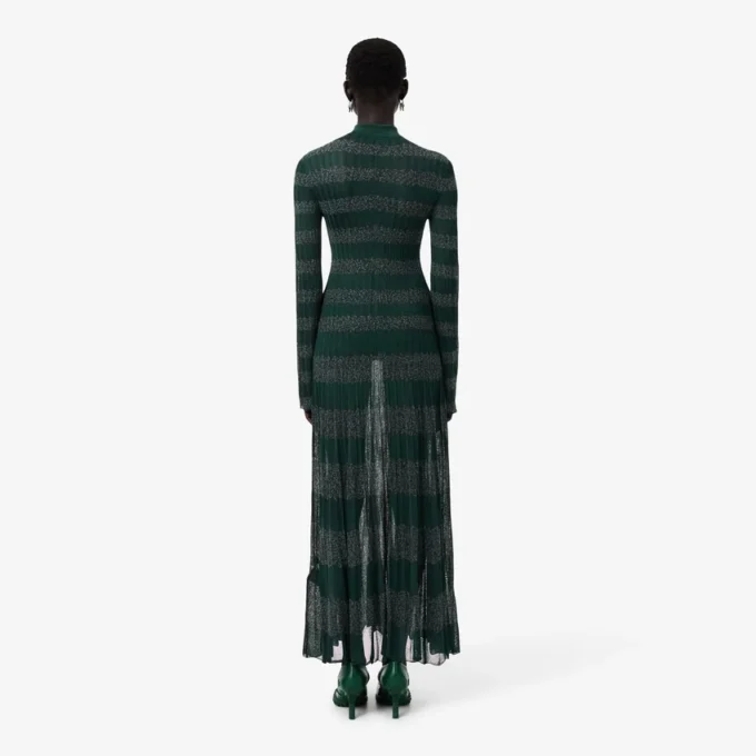 Runway Polo Collar Pointelle Maxi-jurk