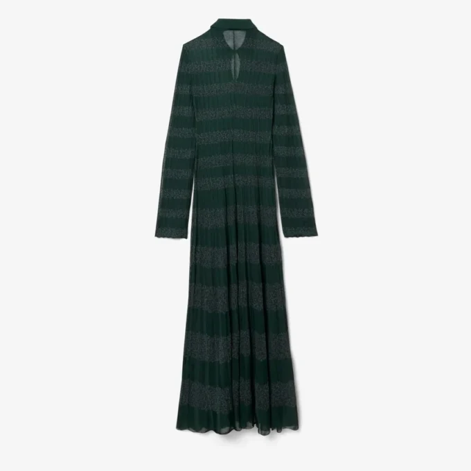 Runway Polo Collar Pointelle Maxi-jurk