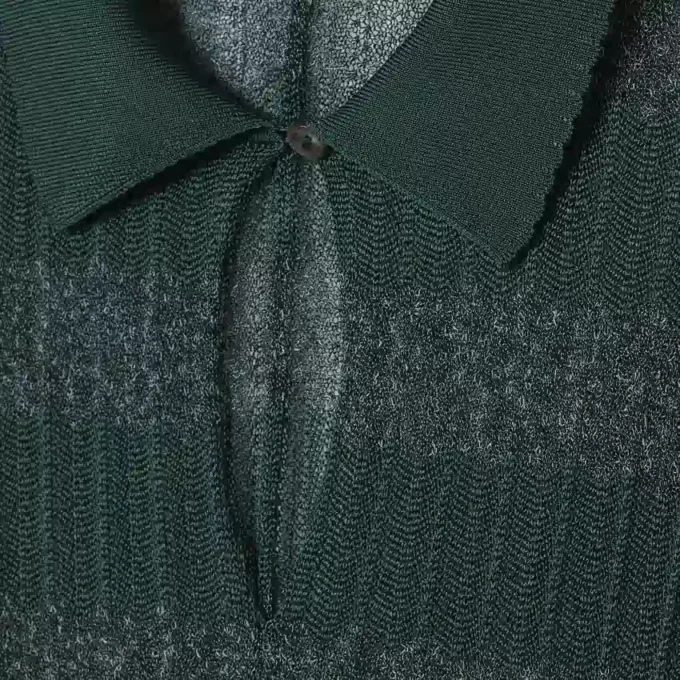 Runway Polo Collar Pointelle Maxi-jurk