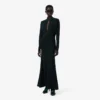 Runway-polokraag zijden maxi-jurk