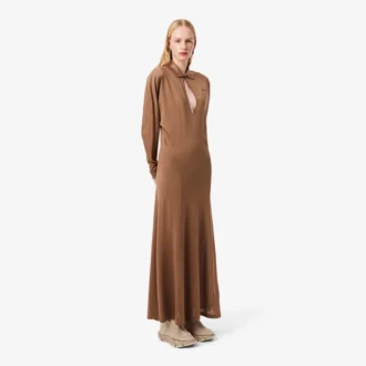 Runway-polokraag zijden maxi-jurk