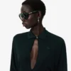 Runway-polokraag zijden maxi-jurk