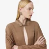 Runway-polokraag zijden maxi-jurk