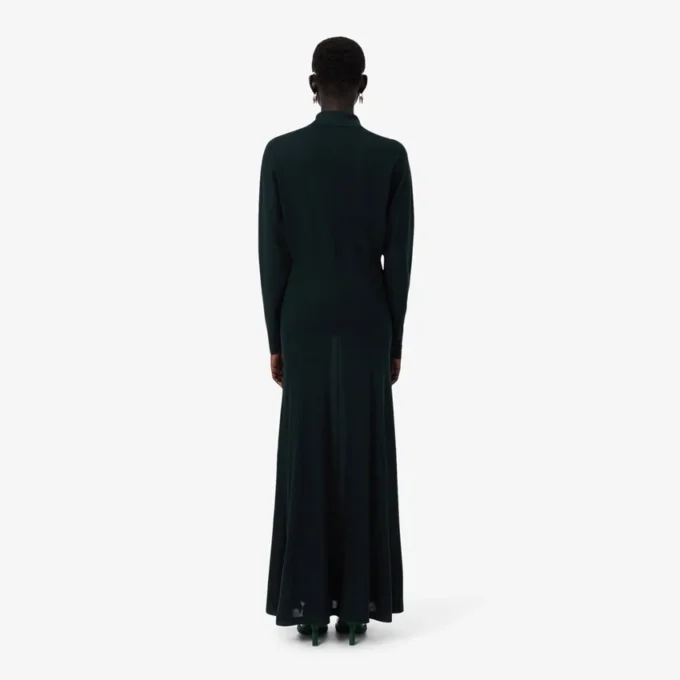 Runway-polokraag zijden maxi-jurk