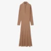 Runway-polokraag zijden maxi-jurk