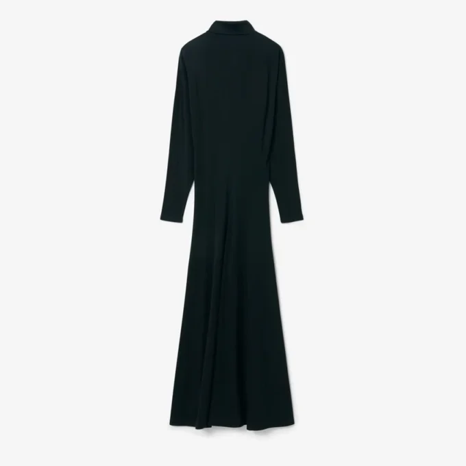 Runway-polokraag zijden maxi-jurk
