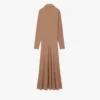 Runway-polokraag zijden maxi-jurk