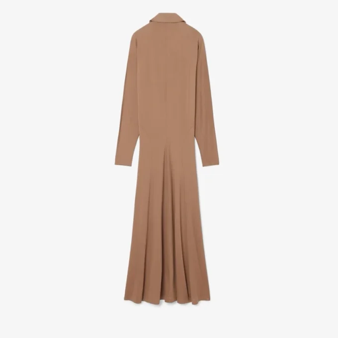 Runway-polokraag zijden maxi-jurk