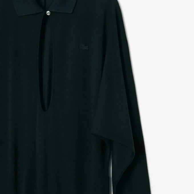 Runway-polokraag zijden maxi-jurk