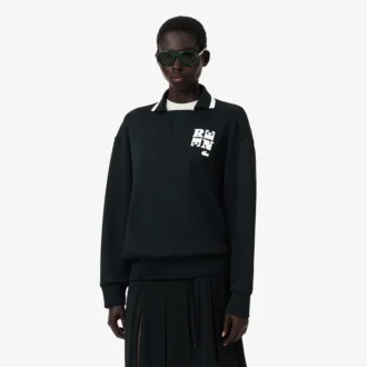 Runway-poloshirt met kraagbadge-accent Sweatshirt