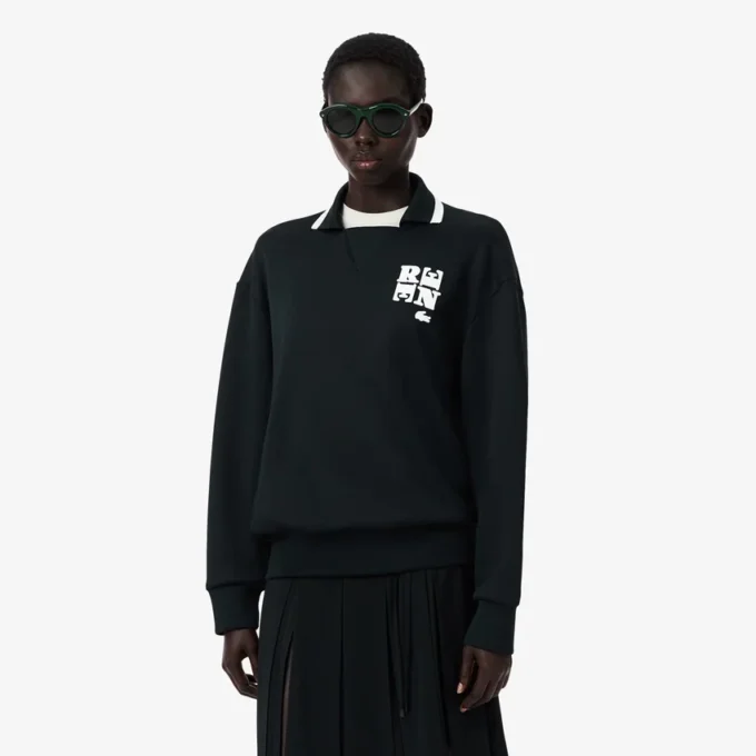 Runway-poloshirt met kraagbadge-accent Sweatshirt