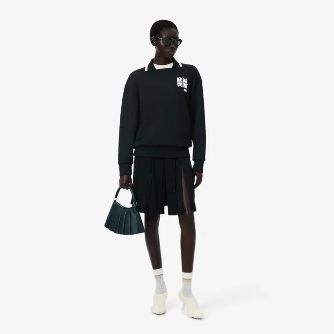 Runway-poloshirt met kraagbadge-accent Sweatshirt