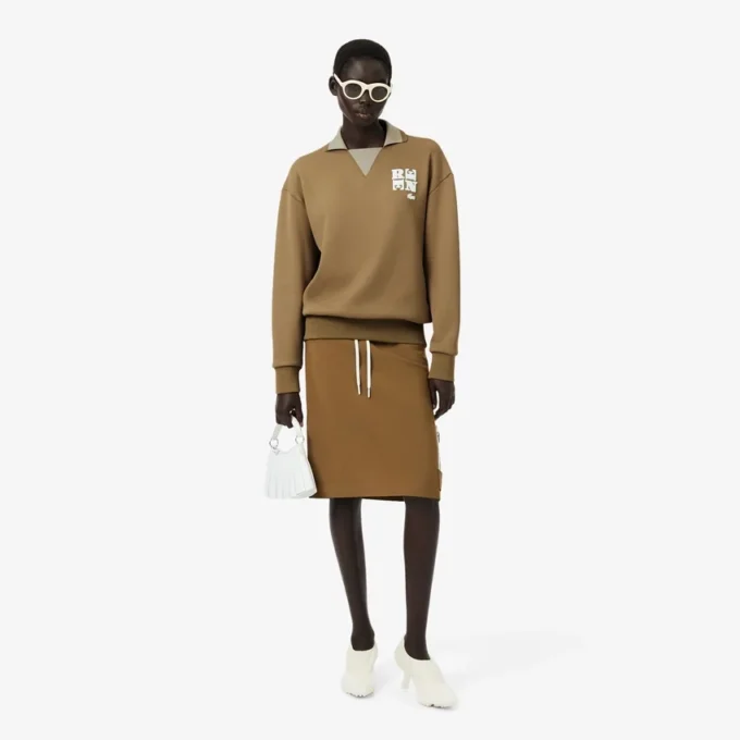 Runway-poloshirt met kraagbadge-accent Sweatshirt
