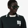 Runway-poloshirt met kraagbadge-accent Sweatshirt