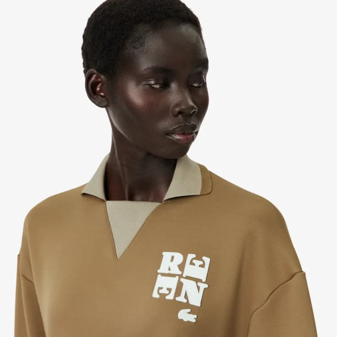 Runway-poloshirt met kraagbadge-accent Sweatshirt