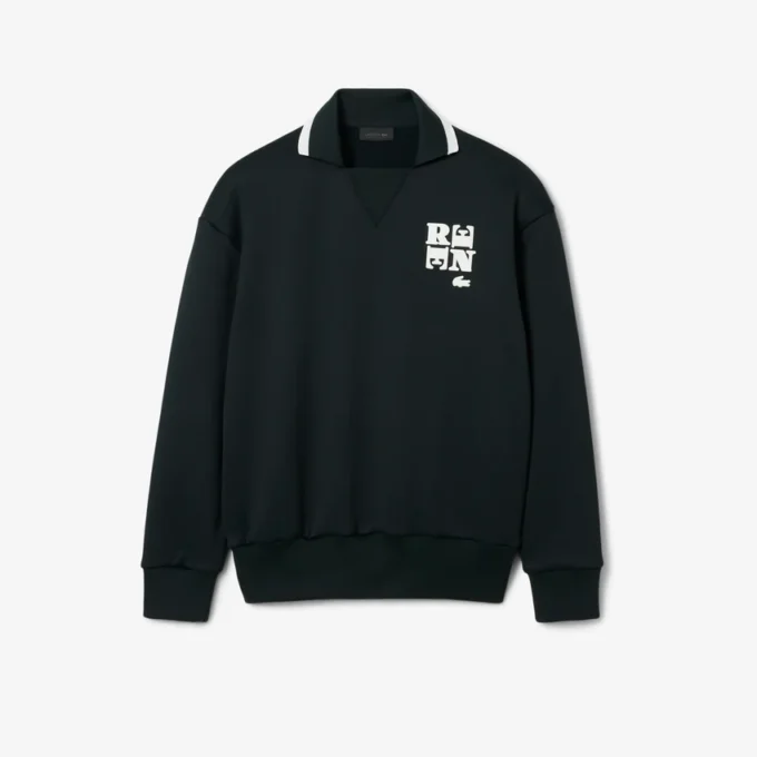 Runway-poloshirt met kraagbadge-accent Sweatshirt