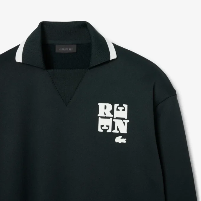 Runway-poloshirt met kraagbadge-accent Sweatshirt