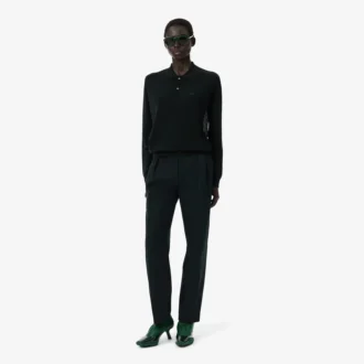 Runway rechtvallende, getailleerde wollen broek