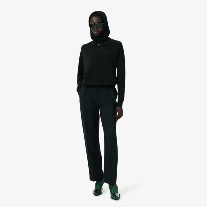 Runway rechtvallende, getailleerde wollen broek