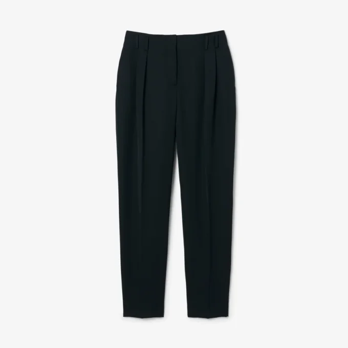 Runway rechtvallende, getailleerde wollen broek
