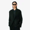 Runway satijnen blazer met sjaalkraag