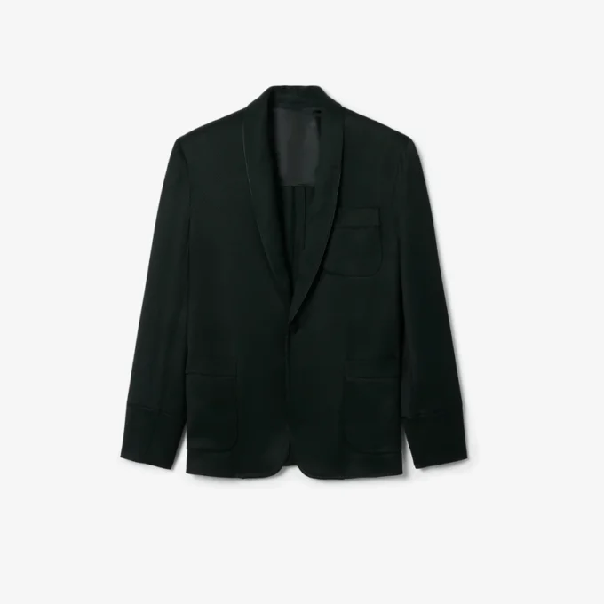 Runway satijnen blazer met sjaalkraag