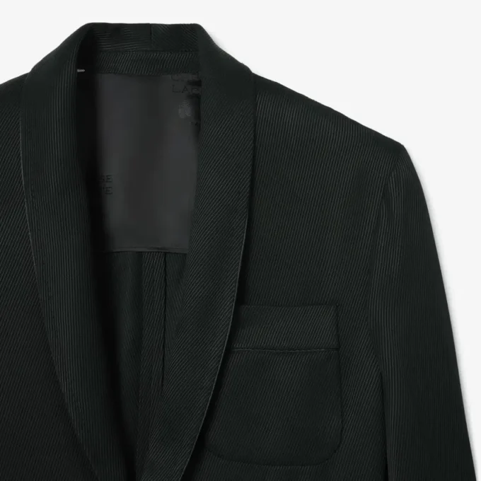 Runway satijnen blazer met sjaalkraag