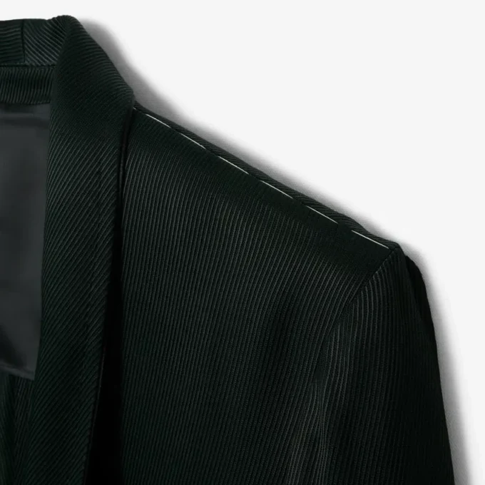 Runway satijnen blazer met sjaalkraag