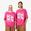 Runway satijnen T-shirt met print