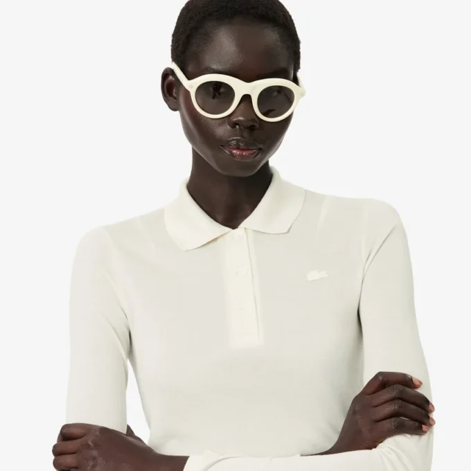 Runway slim fit poloshirt met lange zijden mouwen